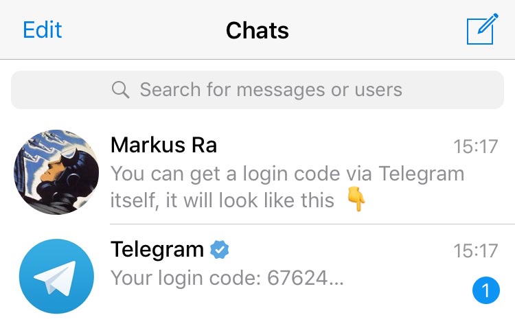 Masuk ke Telegram Web dengan memindai kode QR